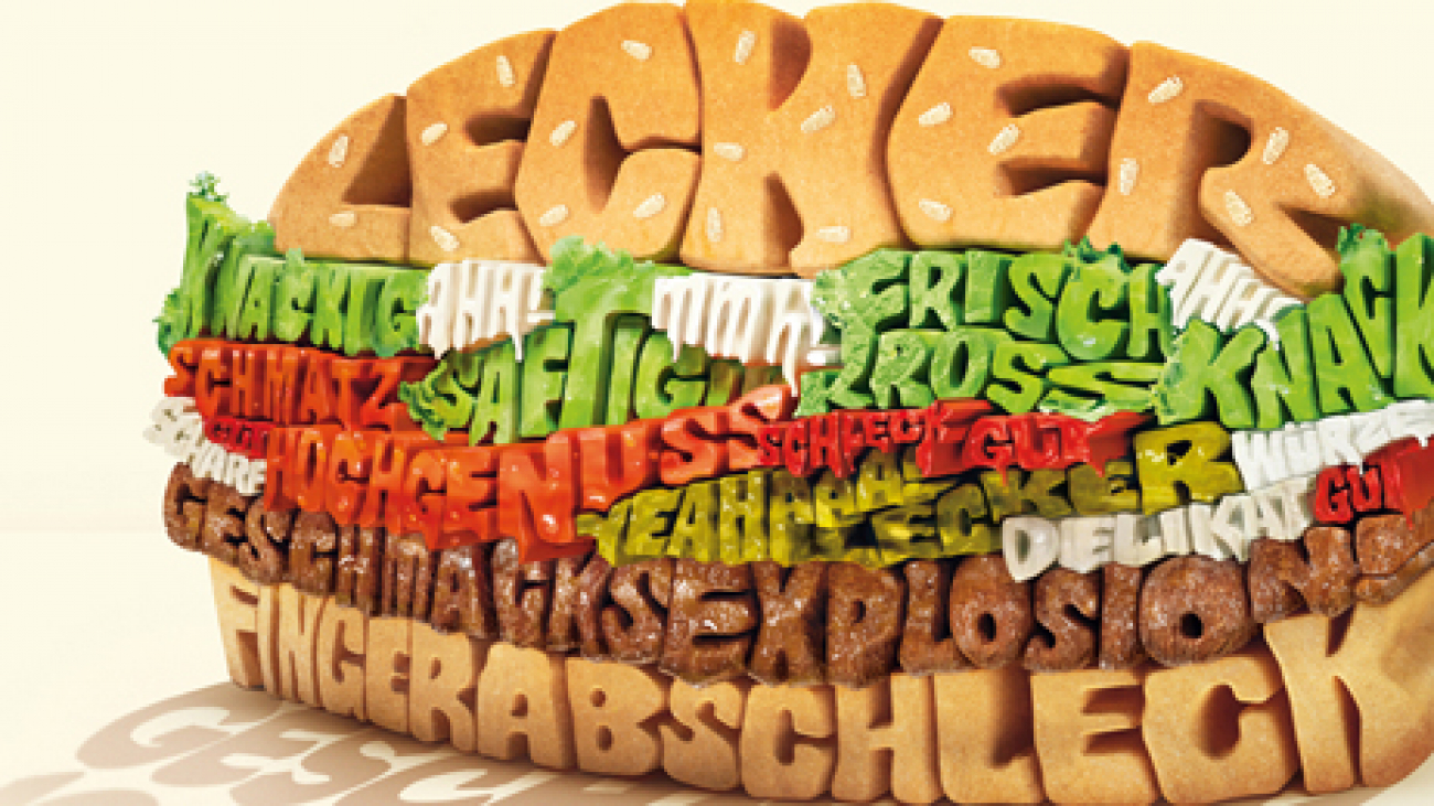 Typography - Fries, Wrap and Burger