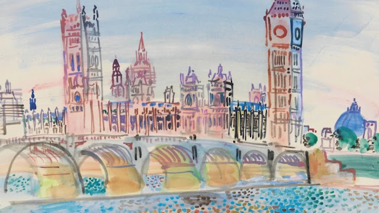 1930 Houses of Parliament, London gouache and watercolour on paper 50 x 66 cm